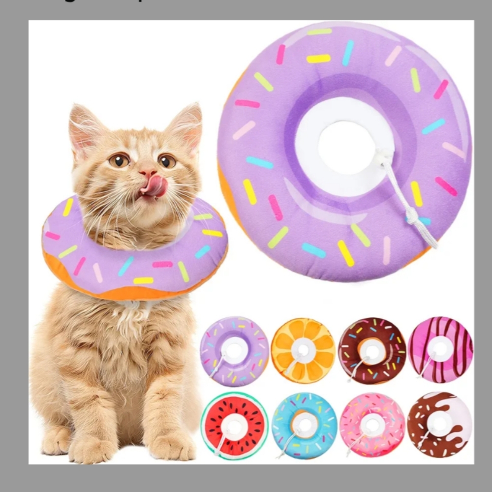 Cat Dog Cone Collar E Cone Surgery Recovery Donut Purple Size Small Kitten Puppy